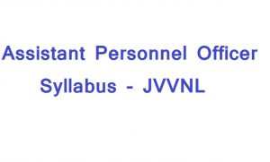 JVVNL assistant personnel officer syllabus