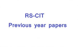 RSCIT Previous Years Paper Pdf Download